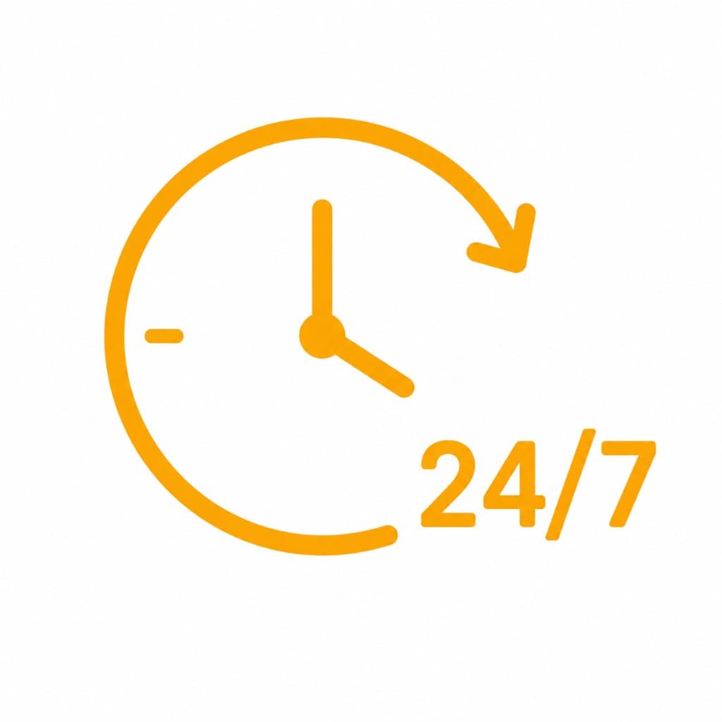 24/7 clock icon representing around-the-clock reserve coverage